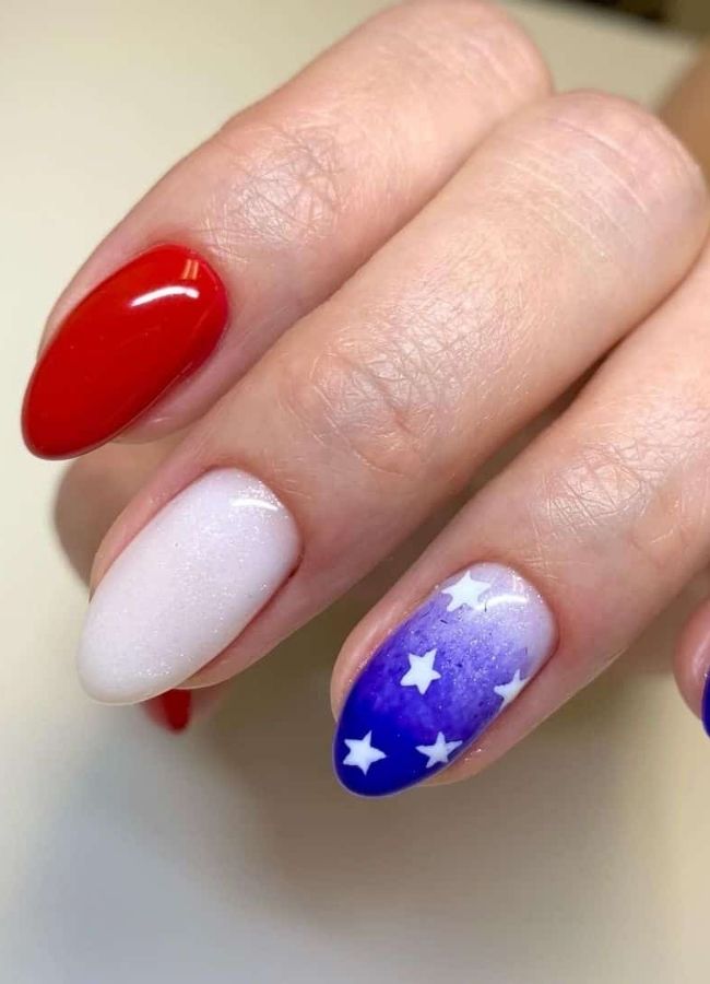 59 Elegant 4th Of July Nails Patriotic Nail Designs You Must Try on Independence Day 7 Glimmering 4th of July Manicure Ideas