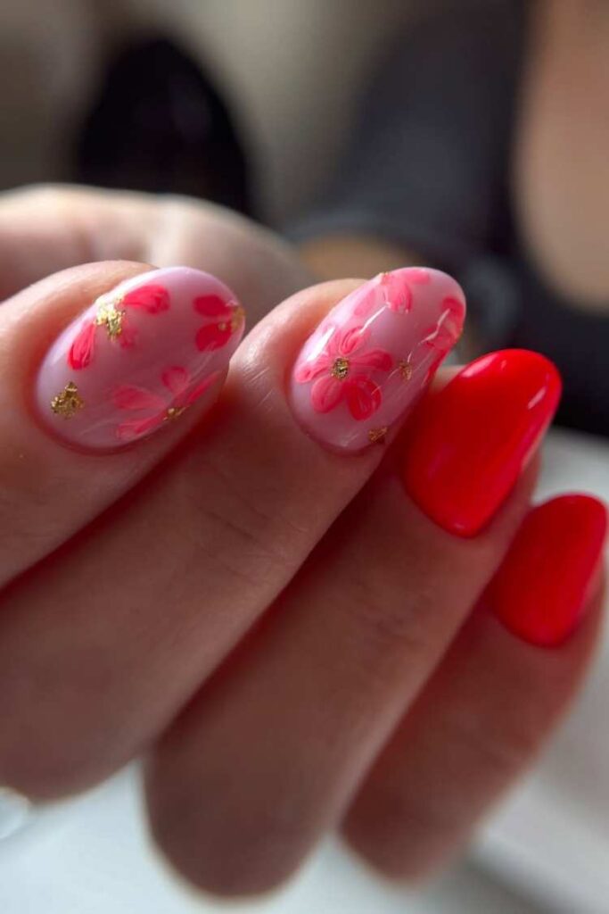 35 Classy Vacation Nail Designs You Can Try This Summer 23 Golden Kissed Petals classy nails idea for summer