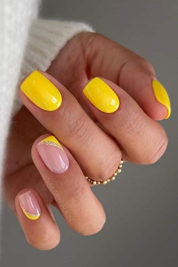 43 Trending Short Summer Nails Designs You Can’t Miss But Replicate 11 Lemon Design for Little Nails