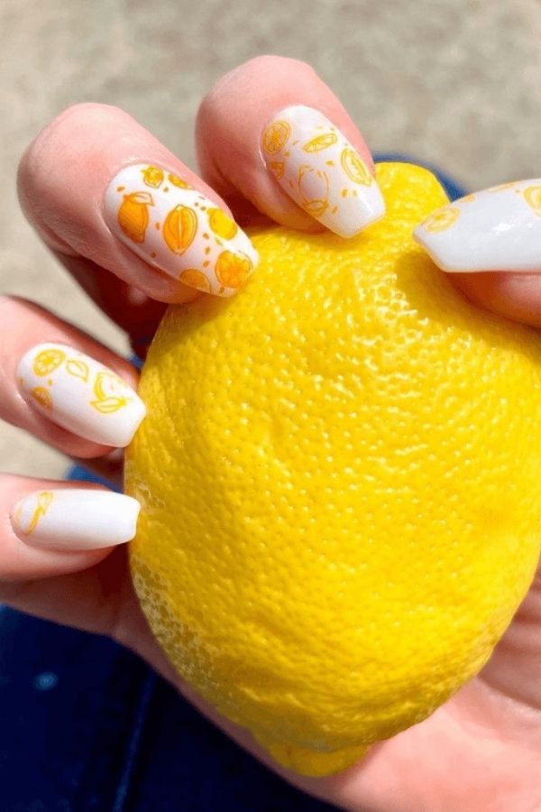 29 Juicy Fruit Nail Designs to Sweeten Your Summer Look 19 Lemon Vacation Nails