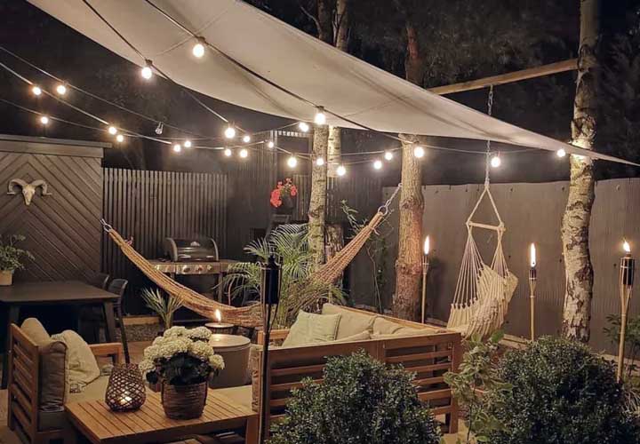 44 Back Patio Ideas on a Budget to Transform Small Outdoor Spaces 19 Light Up the Night