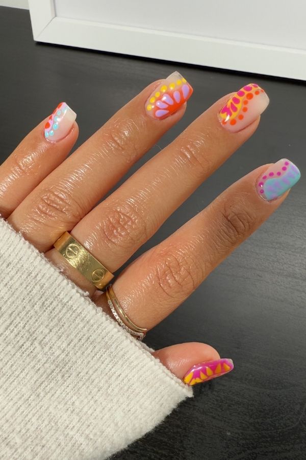 43 Trending Short Summer Nails Designs You Can’t Miss But Replicate 3 Mix Match Short Summer Nails