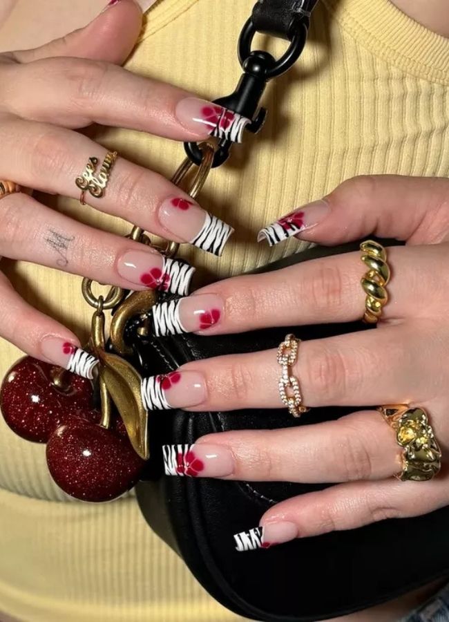 48 Super Trendy French Tip Nails and Manicure Designs You Will Instantly Love 30 Modern Zebra Print French Tips