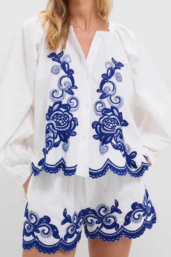 37 Festive 4th of July Outfits to Celebrate Independence Day in Style 24 Navy Trim Minka Shirt