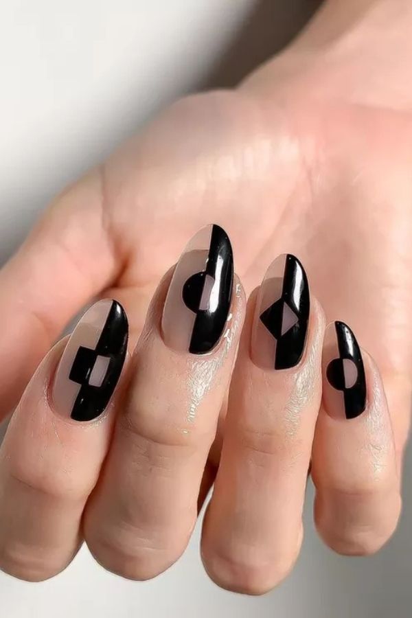 34 Most Stunning Deco Nails Art to Try Right Now 34 Negative Space Deco Mani Art