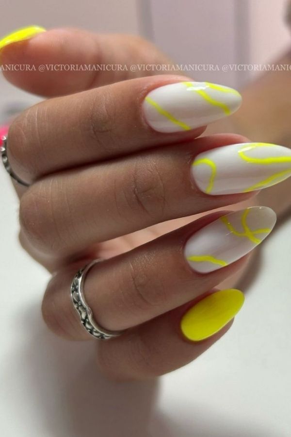 34 Soft to Bold Cutest Yellow Nail Designs Ideas Perfect for Summer and Beyond 27 Neon Yellow Fingernails Design