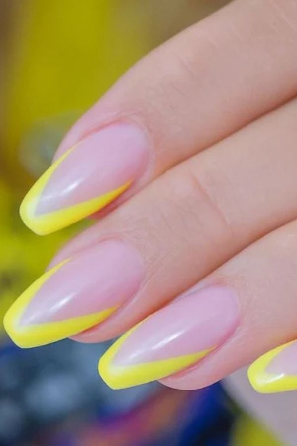 Neon-Yellow French Tips