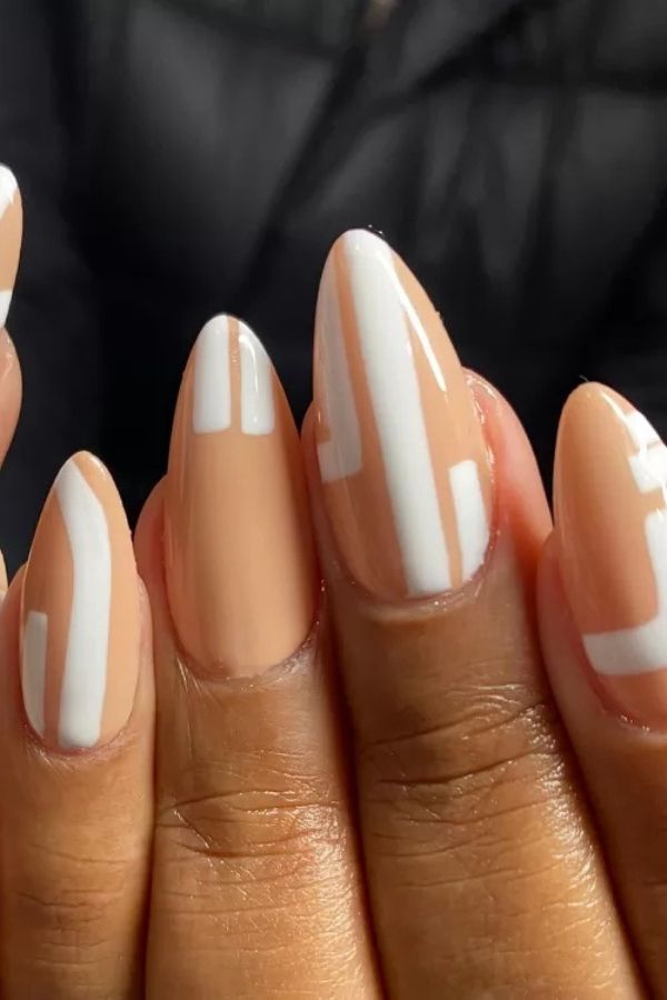 34 Most Stunning Deco Nails Art to Try Right Now 23 Neutral Deco Manicure Design