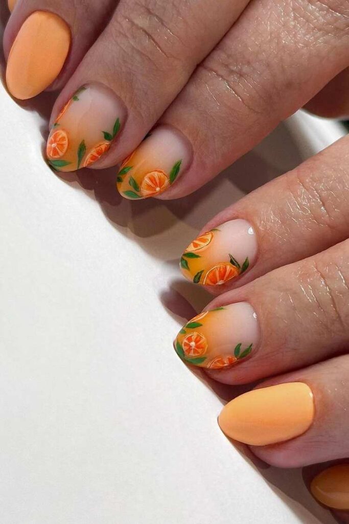 29 Juicy Fruit Nail Designs to Sweeten Your Summer Look 18 Vibrant Orange Juice Art