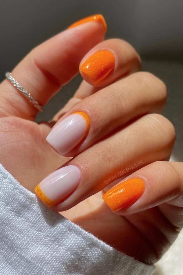 43 Trending Short Summer Nails Designs You Can’t Miss But Replicate 19 Short Orange Nails for Summer