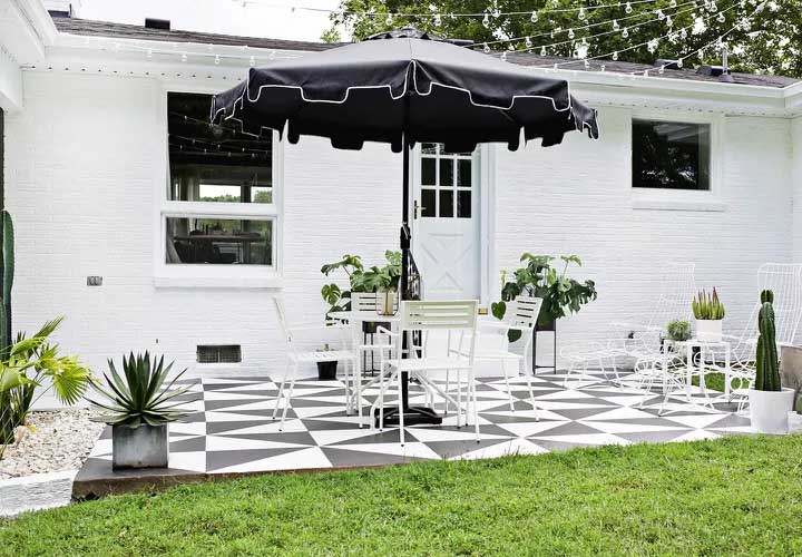 44 Back Patio Ideas on a Budget to Transform Small Outdoor Spaces 20 Paint the Patio Floor