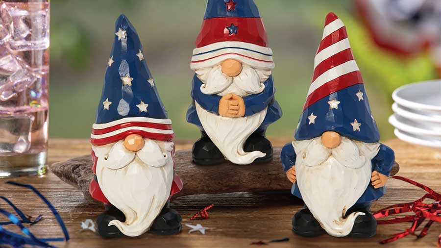 Patriotic Gnome Figurines