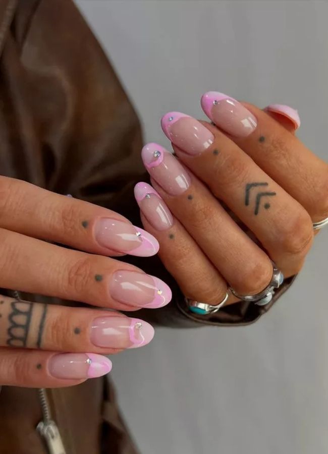 48 Super Trendy French Tip Nails and Manicure Designs You Will Instantly Love 25 Pink Swirls Clean French Tips