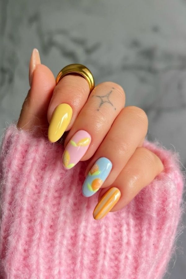 29 Juicy Fruit Nail Designs to Sweeten Your Summer Look 6 Pretty Pastels Fruit Nails