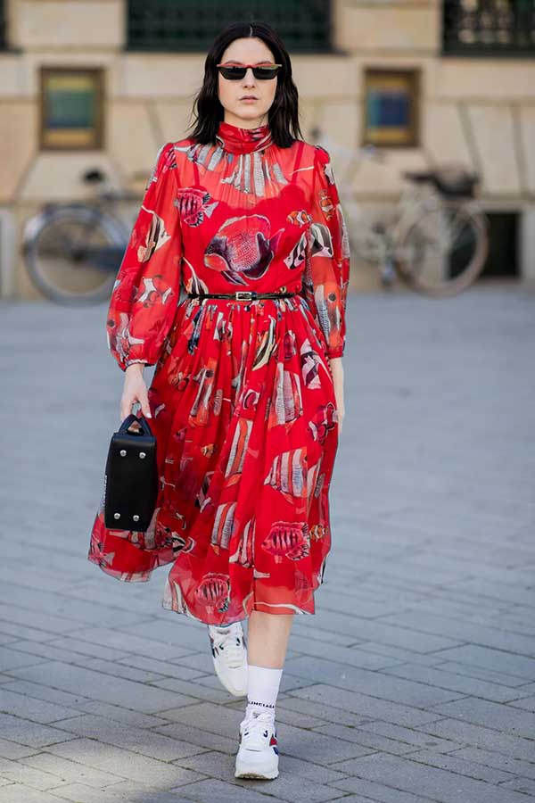 37 Festive 4th of July Outfits to Celebrate Independence Day in Style 16 Printed and Striped Dress Combo