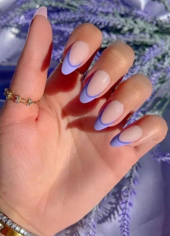 48 Super Trendy French Tip Nails and Manicure Designs You Will Instantly Love 44 Purple French Nail Tips Design