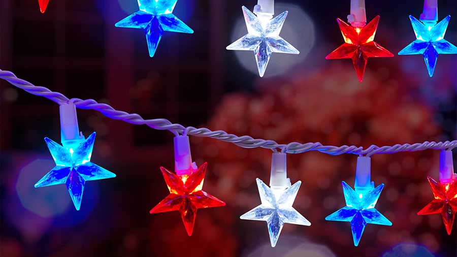Red and Blue String Lights