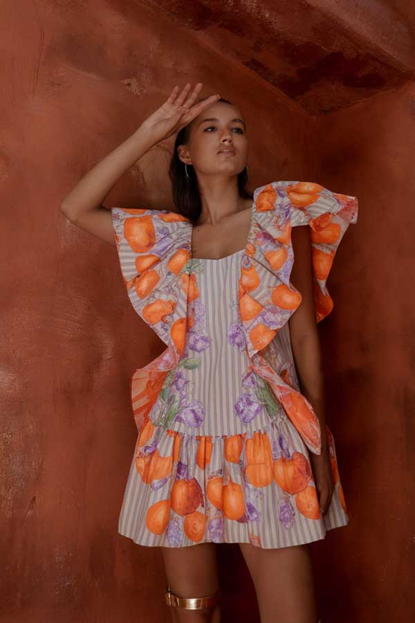 34 Summer Style Trends for 2025 You’ll Want to Wear 18 Ruffled Fruit Print Dress