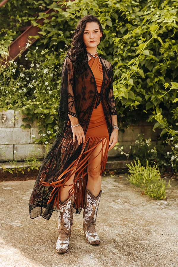 Sheer Black Duster Cowgirl Fit