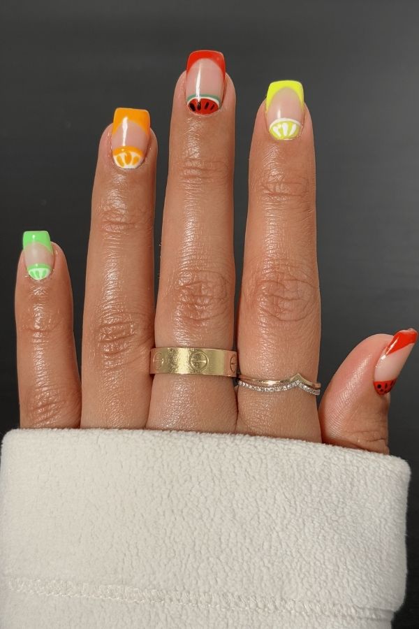 43 Trending Short Summer Nails Designs You Can’t Miss But Replicate 1 Short Fruit Nails