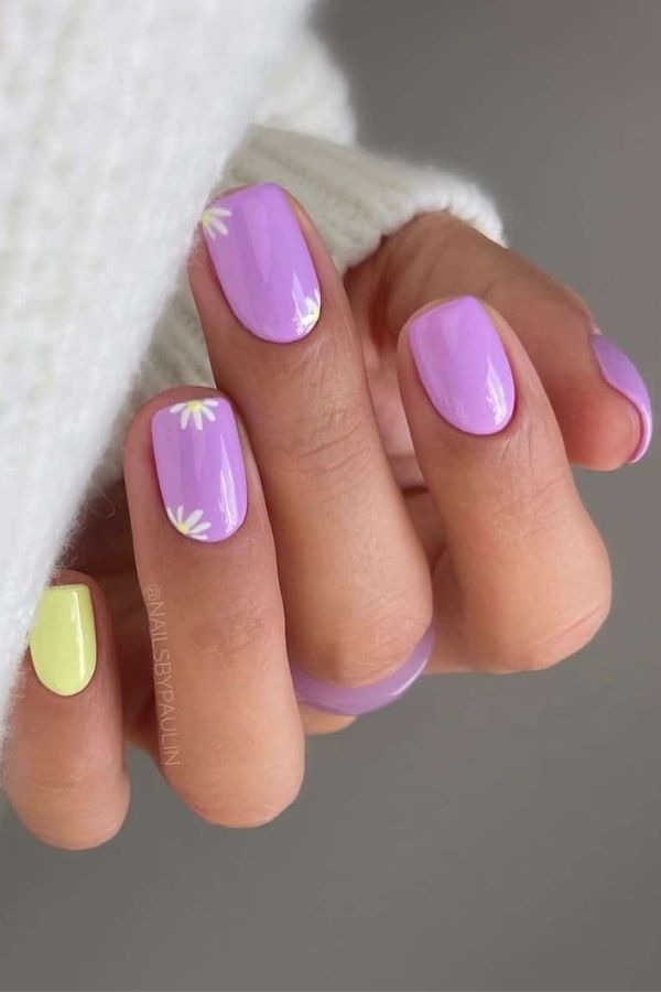 43 Trending Short Summer Nails Designs You Can’t Miss But Replicate 35 Short Lilac Style Nails