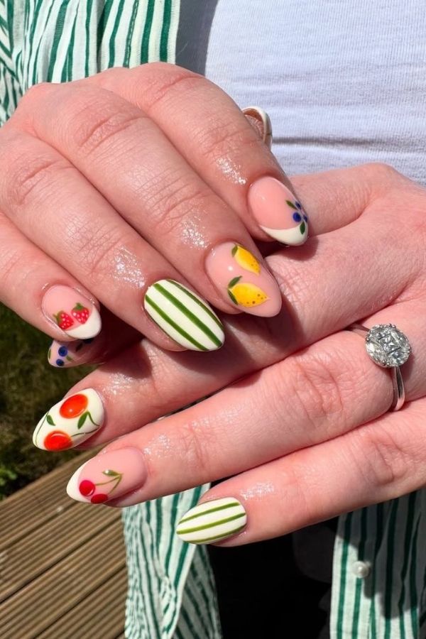 29 Juicy Fruit Nail Designs to Sweeten Your Summer Look 14 Simple Fruit Nails Design