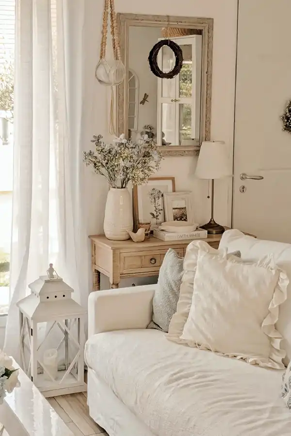 36 Stunning Summer Decorating Ideas to Refresh Your Home for 2025 32 Soft Blue Summer Console