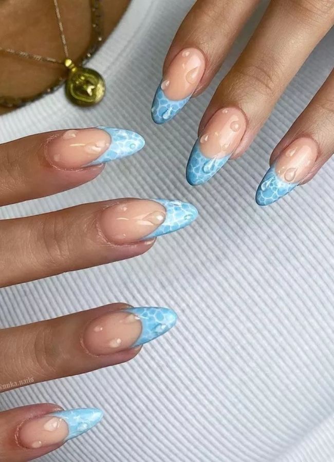 31 Insanely Cute Beach Nails Designs Ideas You’ll Want to Recreate This Summer 8 Splash Beach Nails