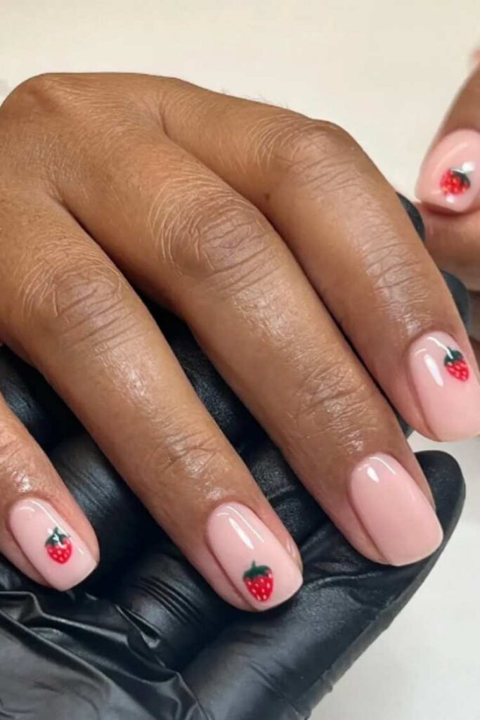 35 Classy Vacation Nail Designs You Can Try This Summer 3 Sweet Strawberry Short Nails