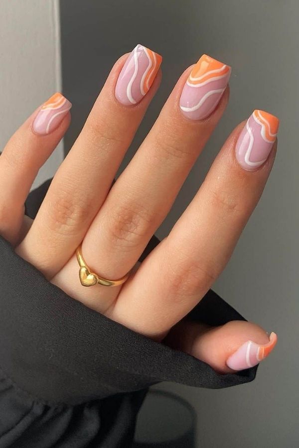 43 Trending Short Summer Nails Designs You Can’t Miss But Replicate 27 Swirly Short Nails