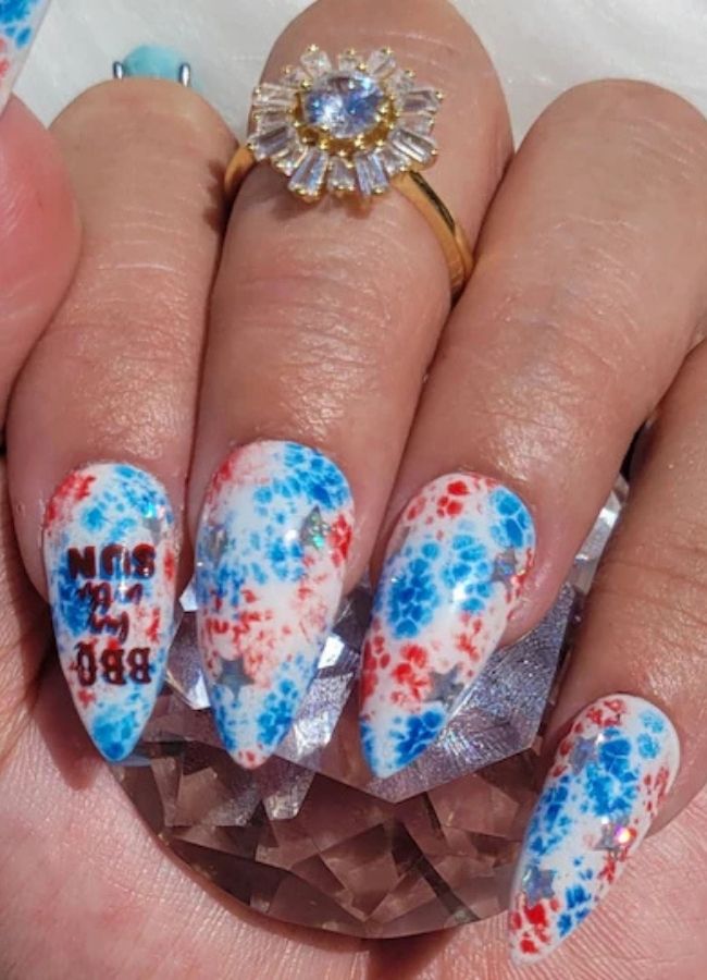 59 Elegant 4th Of July Nails Patriotic Nail Designs You Must Try on Independence Day 8 Tie-Dye Nails That Celebrate USA Pride