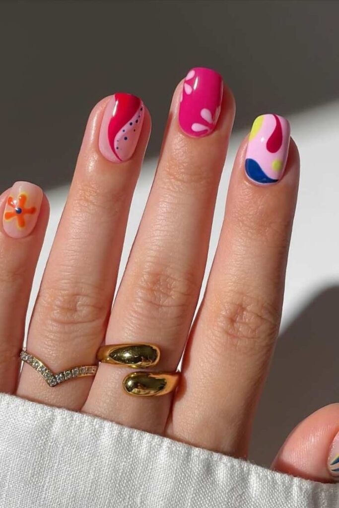 35 Classy Vacation Nail Designs You Can Try This Summer 1 Trendy Mix-Up Nail Ideas