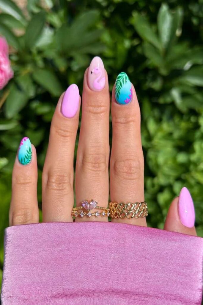 35 Classy Vacation Nail Designs You Can Try This Summer 8 Tropical Sunny Day Nails
