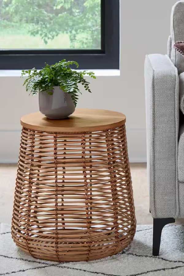 31+ Boho Living Room Ideas That Effortlessly Blend Comfort and Chic Vibes 26 Try Rattan Side Tables