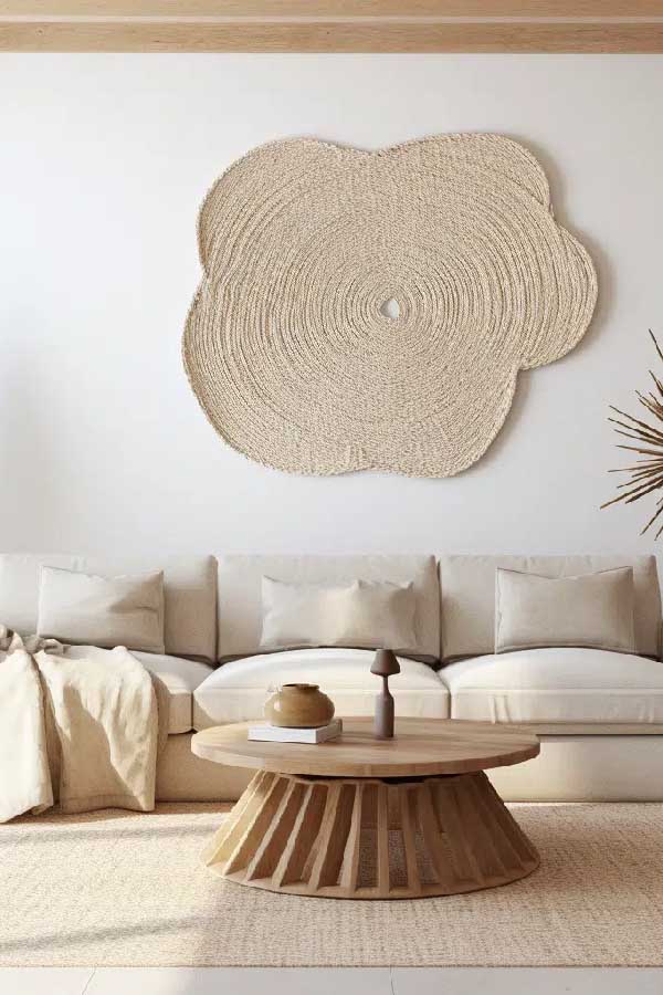 31+ Boho Living Room Ideas That Effortlessly Blend Comfort and Chic Vibes 6 Try a DIY Rope Hanging