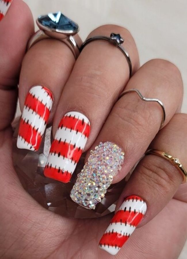 59 Elegant 4th Of July Nails Patriotic Nail Designs You Must Try on Independence Day 16 USA Patchwork Nail Art