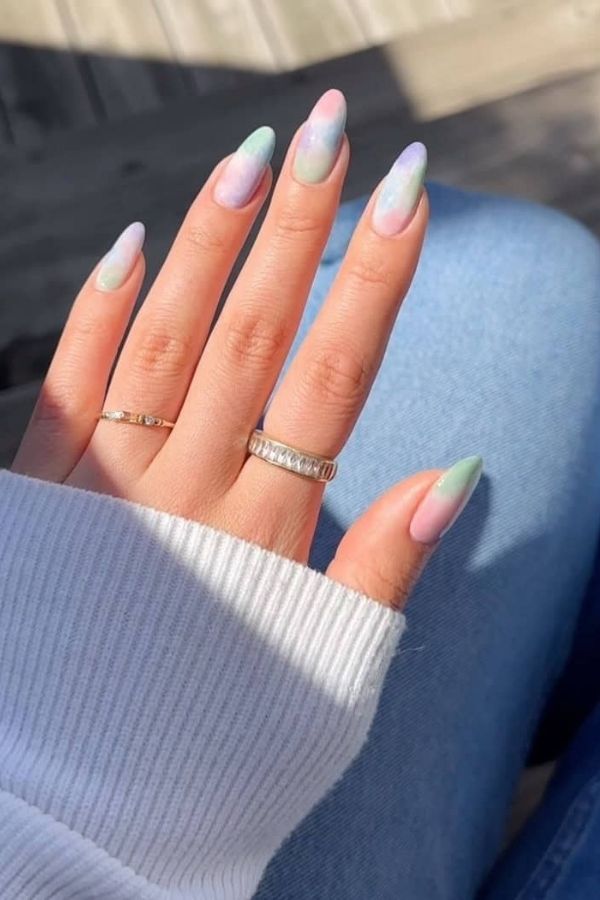 39 Elegant Summer Nails Designs To Upgrade Your Entire Look For The New Season 3 Water Color Nails Art