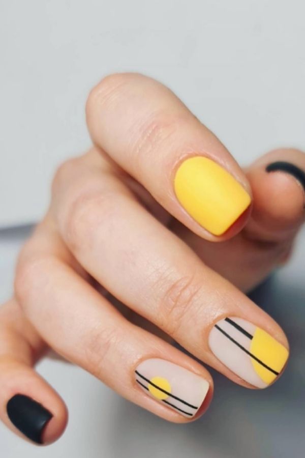 34 Soft to Bold Cutest Yellow Nail Designs Ideas Perfect for Summer and Beyond 25 Yellow Geometric Summer Nails
