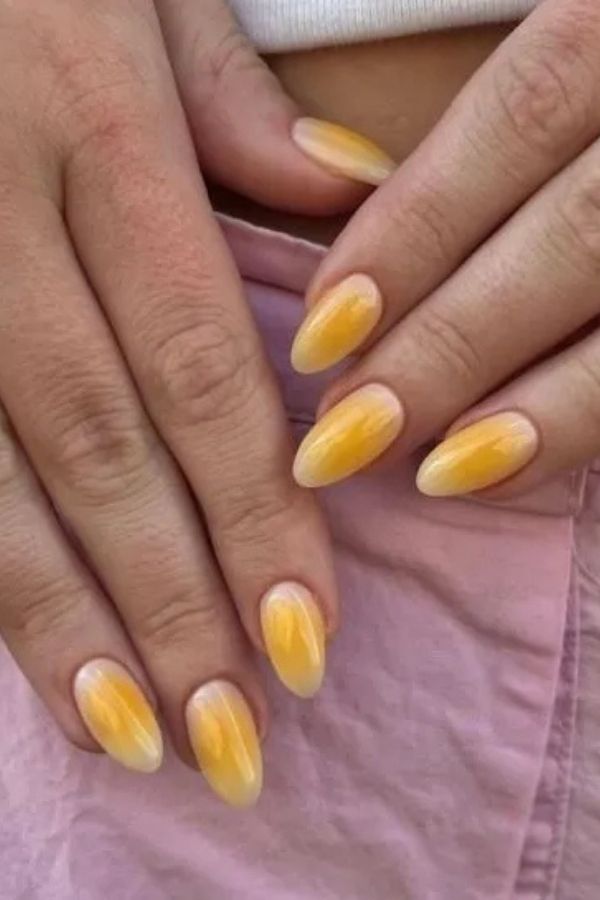 34 Soft to Bold Cutest Yellow Nail Designs Ideas Perfect for Summer and Beyond 7 Yellow Gradient Nails