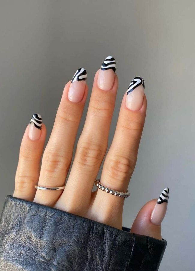 48 Super Trendy French Tip Nails and Manicure Designs You Will Instantly Love 15 Zebra Print French Tips