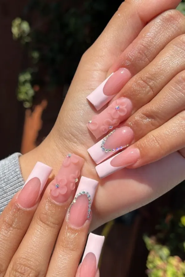 3D Barbie Long Nails Art