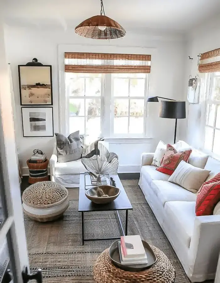 47 Narrow Living Room Decor Ideas That Maximize Space 22 Add Texture to Small Setups
