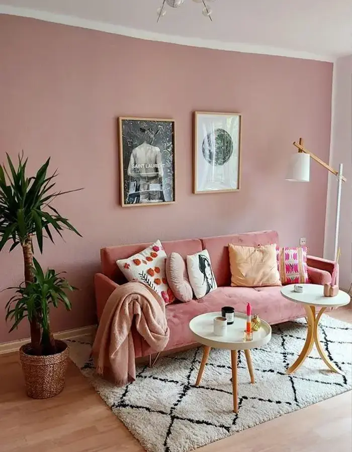 48 Glam Living Room Ideas with Timeless Style 33 All Pink And Neutral Living Room