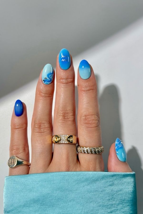 41 Fun Summer Nails Designs To Level Up Your Look This Season 11 Aquarius Nails Idea