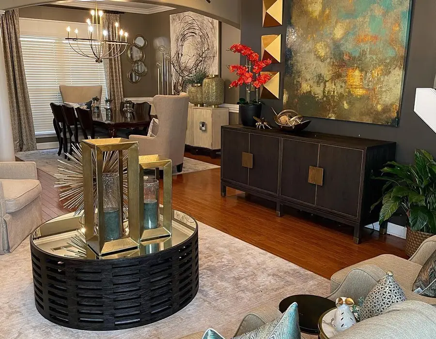 48 Glam Living Room Ideas with Timeless Style 43 Artful Living Room With Luxe Warmth