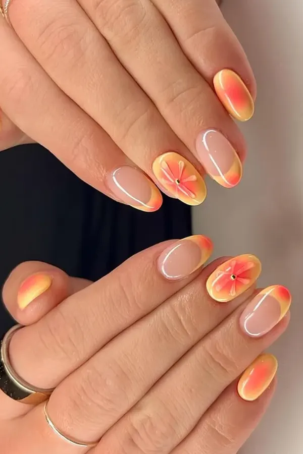 32 Cute Sunset Nails Design Mani Styles That Feel Like Golden Hour 25 Aura Gradient Golden Hour Manicure