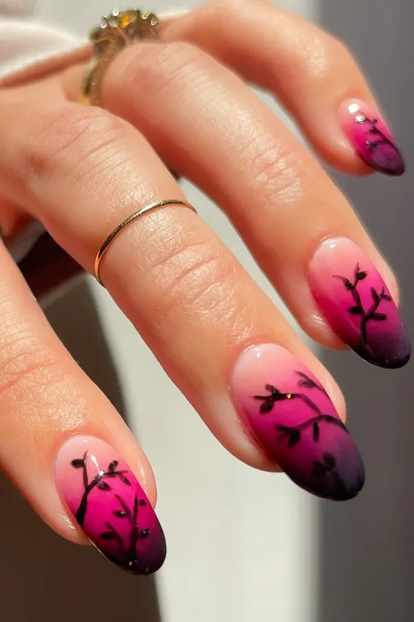 32 Cute Sunset Nails Design Mani Styles That Feel Like Golden Hour 11 Autumn Sunsets Nails Ideas