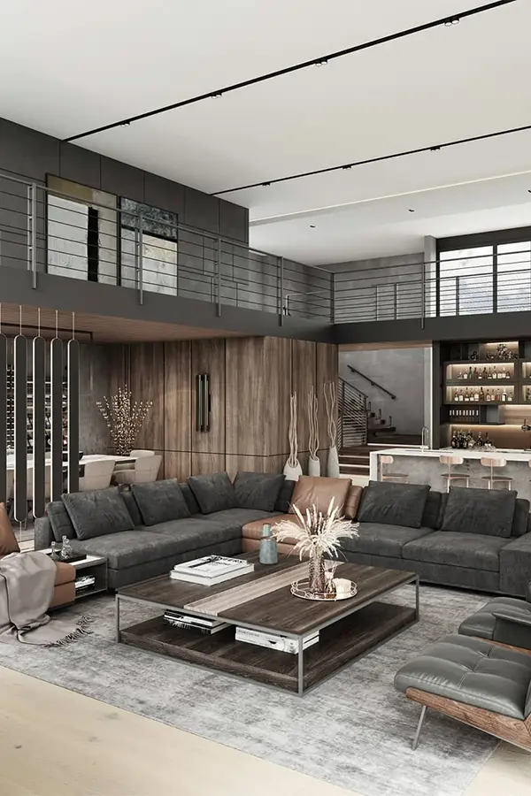 26 Interior Design Living Room Ideas You’ll Love 2 Balance Rugs with Bold Contrast