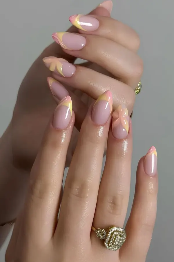 32 Cute Sunset Nails Design Mani Styles That Feel Like Golden Hour 16 Beach Charm Nails Art