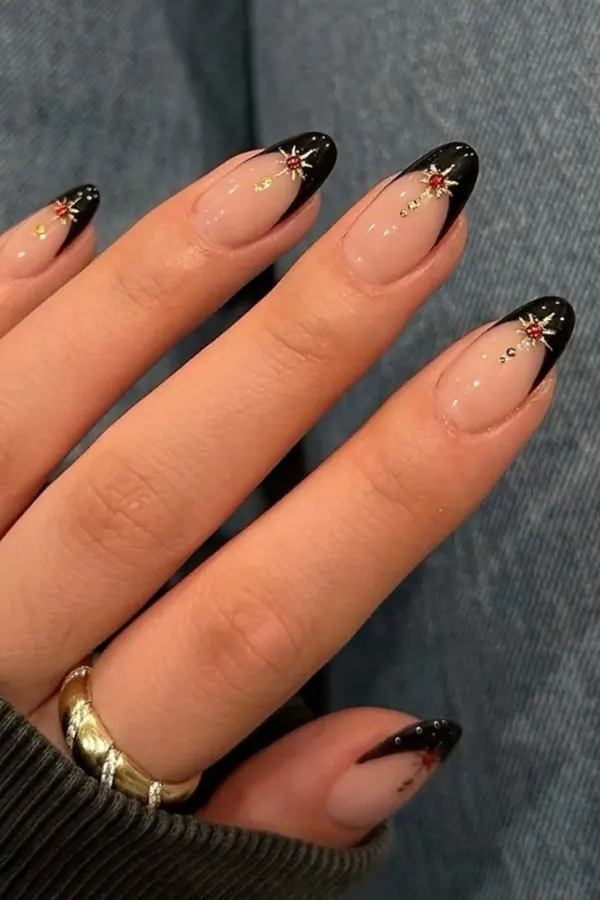 Black and Gold Celestial Touch Nails